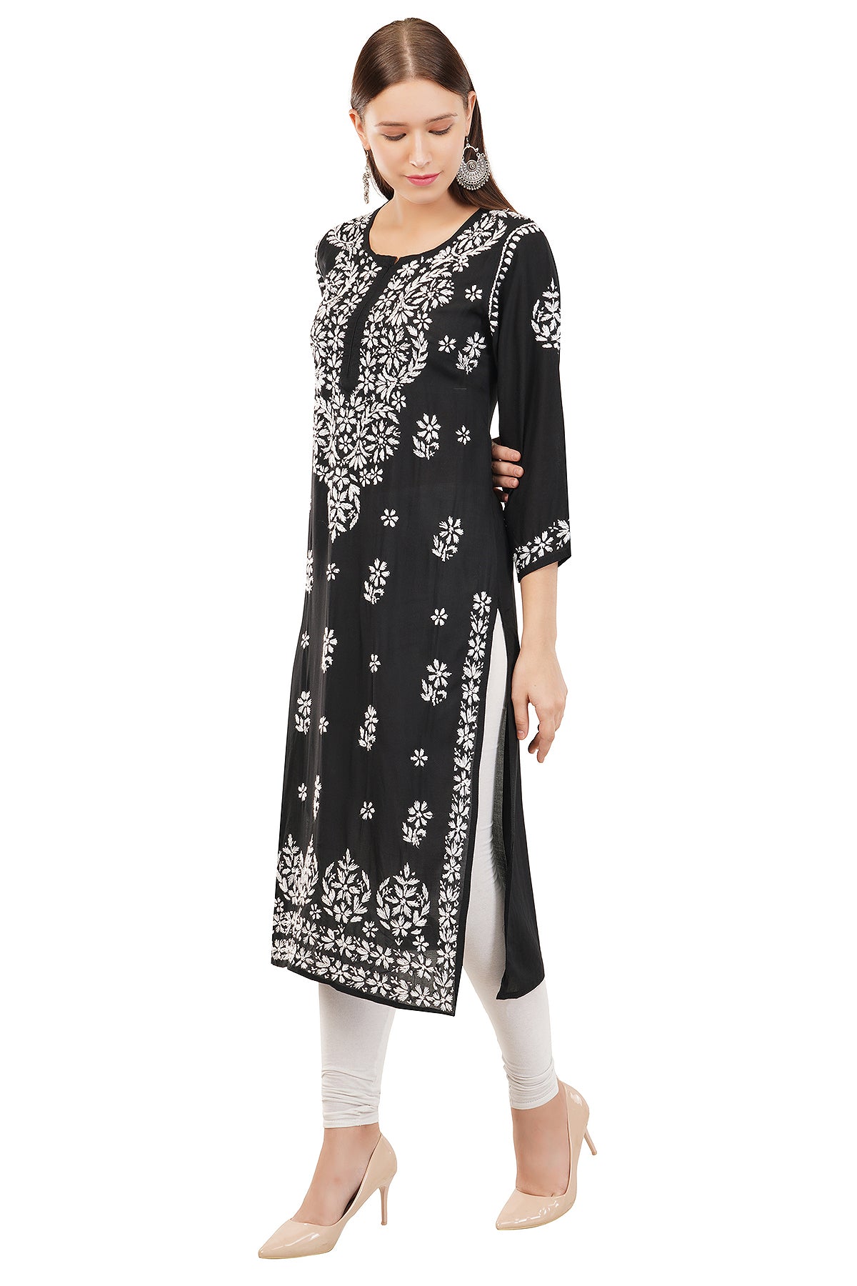 Black Modal Chikankari Kurti