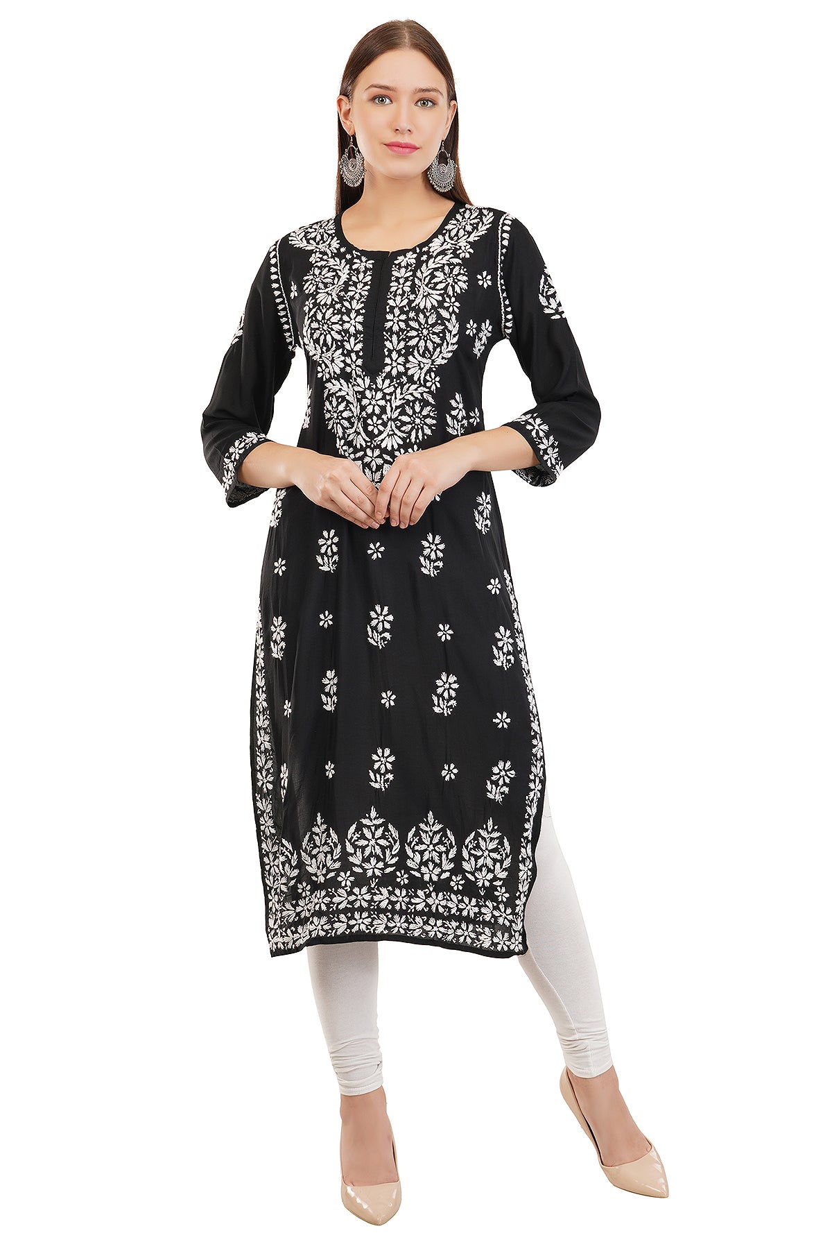 Black Modal Chikankari Kurti