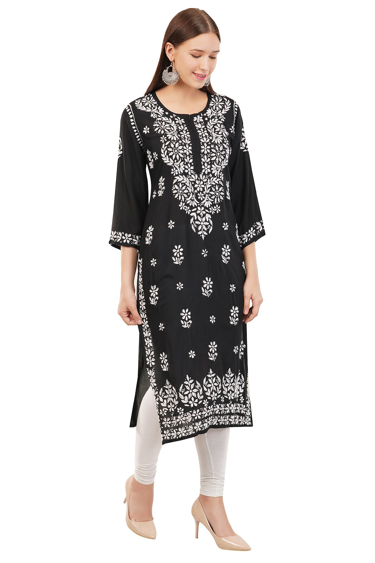 Black Modal Chikankari Kurti