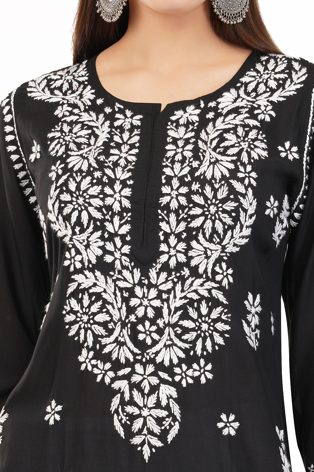 Black Modal Chikankari Kurti