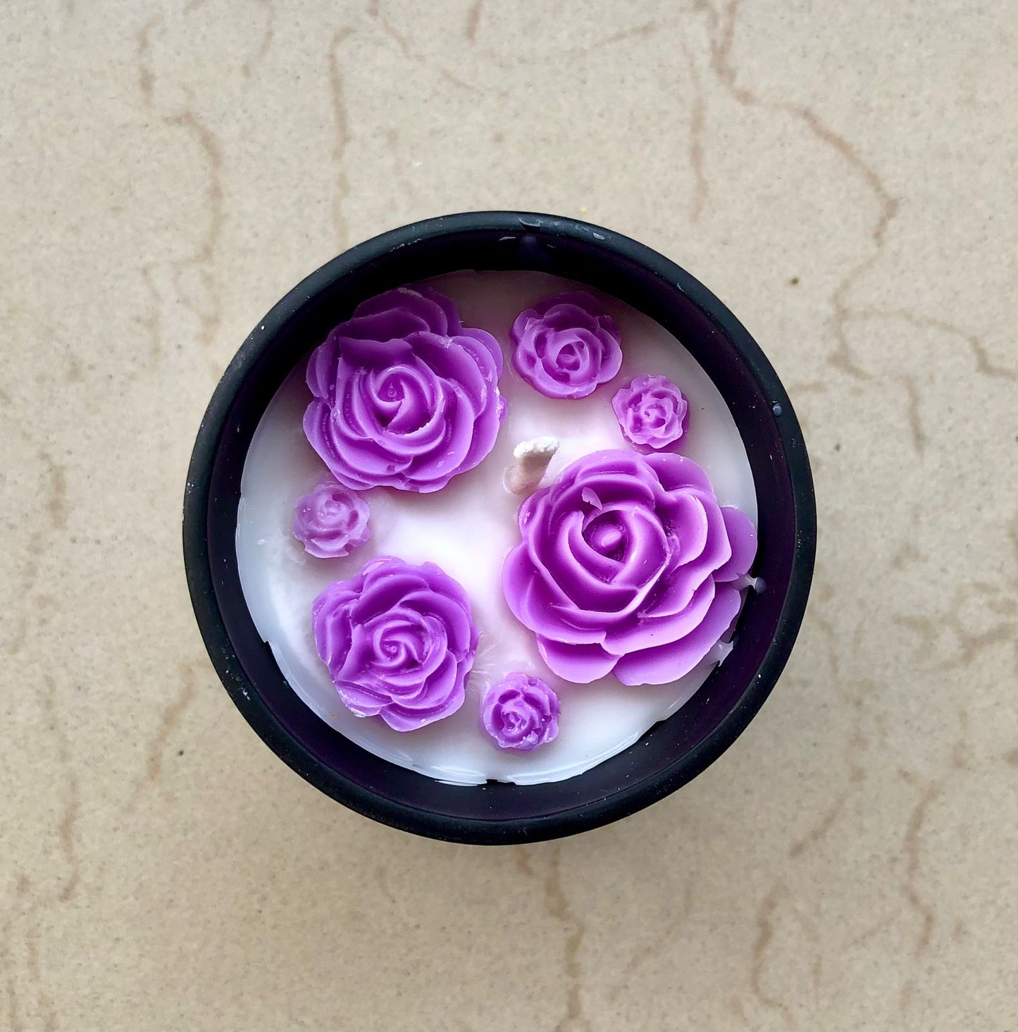 Matte Black Jar Candle - Rose