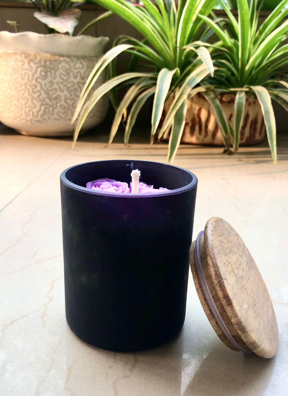 Matte Black Jar Candle - Rose